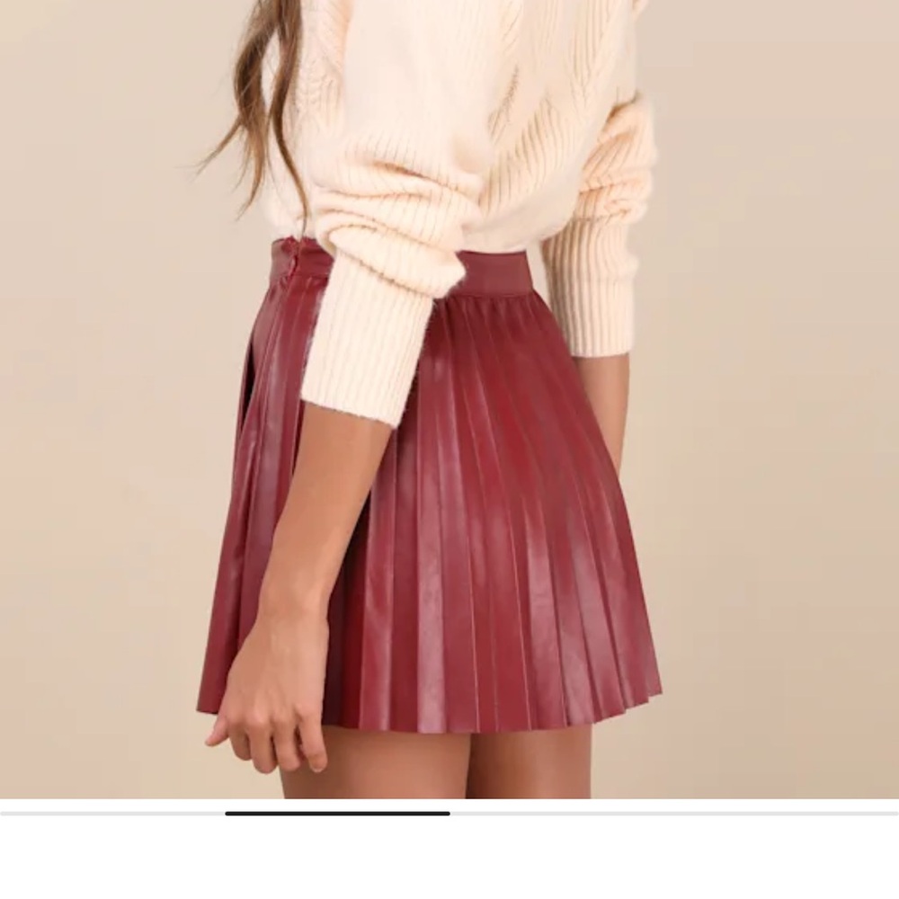Lulu's Red A-Line Skirt
